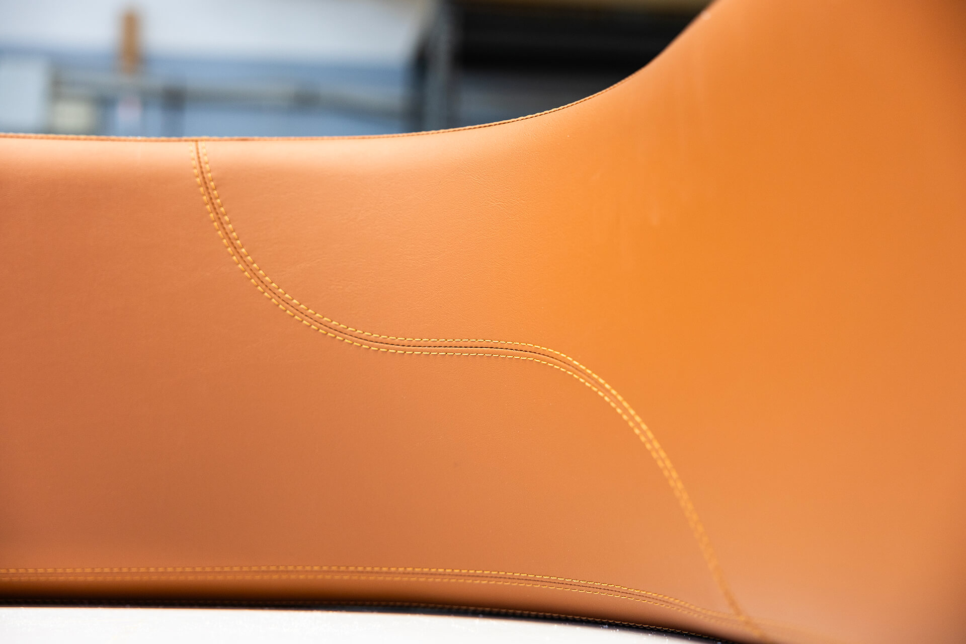damico nautical upholstery stitching detail on leather