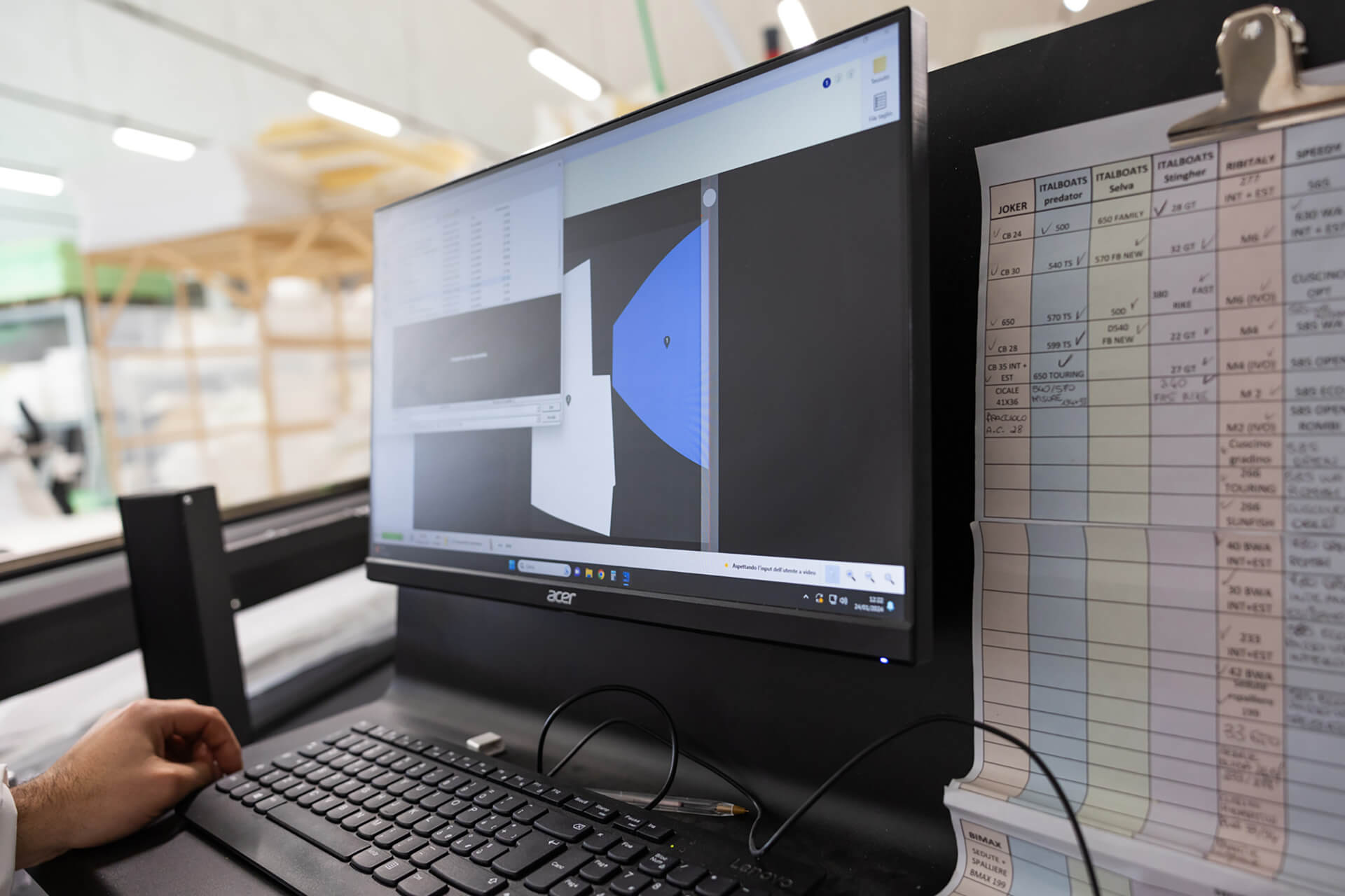 tappezzeria nautica d'amico fase taglio imbottiture